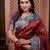 Maroon floral, zari work soft silk saree with blouse