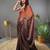 Brown Rangoli Silk Embroidery Double Shade Saree with Unstitched Blouse Piece