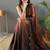 Brown Rangoli Silk Embroidery Double Shade Saree with Unstitched Blouse Piece