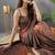 Brown Rangoli Silk Embroidery Double Shade Saree with Unstitched Blouse Piece