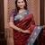 Maroon floral, zari work soft silk saree with blouse
