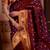 Wine floral, zari work soft silk saree with blouse