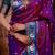 Purple floral, zari work soft silk saree with blouse