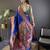 Blue paithani silk saree with unstitched blouse piece