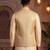 Men   s elegant golden jacquard nehru jacket festive & wedding wear