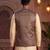 Men   s maroon & gold jacquard nehru jacket wedding & festive wear