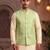 Men   s mint green jacquard nehru jacket festive & wedding ethnic wear