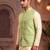 Men   s mint green jacquard nehru jacket festive & wedding ethnic wear
