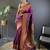 Wine paithani silk saree with unstitched blouse piece