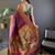 Wine paithani silk saree with unstitched blouse piece