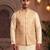 Men   s peach jacquard nehru jacket elegant festive & wedding wear