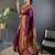 Wine paithani silk saree with unstitched blouse piece