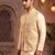 Men   s peach jacquard nehru jacket elegant festive & wedding wear