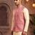 Men   s coral pink jacquard nehru jacket festive & wedding ethnic wear