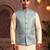 Men’s elegant sky blue jacquard nehru jacket
