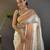 Off  white paithani silk saree with unstitched blouse piece