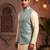 Men’s elegant sky blue jacquard nehru jacket