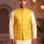 Men’s elegant yellow jacquard nehru jacket
