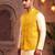 Men’s elegant yellow jacquard nehru jacket