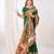 Green paithani silk saree with unstitched blouse piece