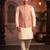 Men   s elegant salmon pink jacquard nehru jacket