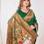 Green paithani silk saree with unstitched blouse piece