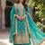 Turquoise chinon semi stitched suit with embroidery & sequence work