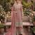 Pink chinon semi stitched suit with embroidery & sequence work