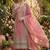 Pink chinon semi stitched suit with embroidery & sequence work
