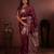 maroon floral, zari work slik blend saree with blouse