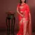 pink floral, zari work slik blend saree with blouse