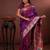 purple floral, zari work slik blend saree with blouse