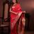red floral, zari work slik blend saree with blouse