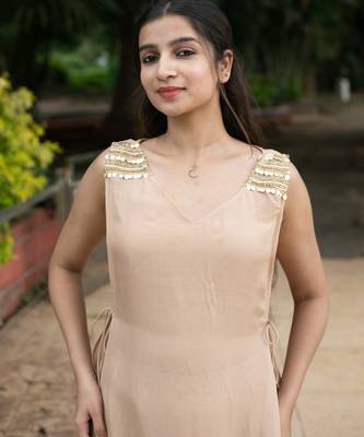 Golden luxe indo-western jacket suit set with farsi pants 2