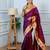 magenta floral, zari woven slik blend saree with blouse