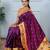magenta floral, zari woven slik blend saree with blouse