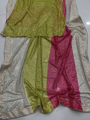 Multi Color Sequins Work art silk saree 3