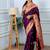 purple floral, zari woven slik blend saree with blouse