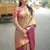 light green floral, zari woven faux kanjivaram  semi silk saree with blouse