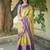 yellow floral, zari woven faux kanjivaram  semi silk saree with blouse