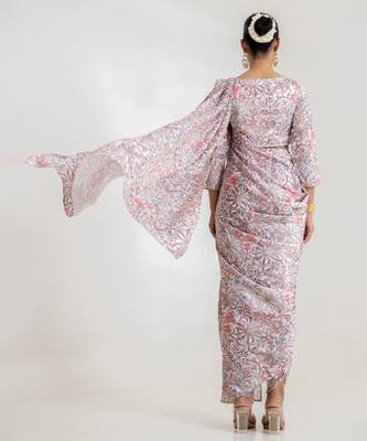 White Garden Blouse Saree & Dhoti Pants 2