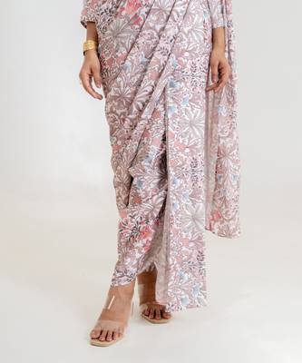 White Garden Blouse Saree & Dhoti Pants 5
