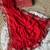 Red Color Embroidered And Mirror Work Georgette Saree