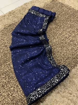 Neavy Blue Color Sequins Work art silk saree 3