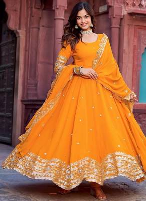 yellow heavy gown suit set gown suit set 2