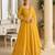 Yellow georgette all over work anarkali full stitched wedding gowns