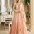 Peach georgette all over work anarkali full stitched wedding gowns