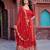 Red Anarkali Suit Set Designer Gown Suit Set With Dupatta