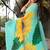 Sky Blue Color Printed Plain Georgette  Saree