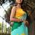 Sky Blue Color Printed Plain Georgette  Saree